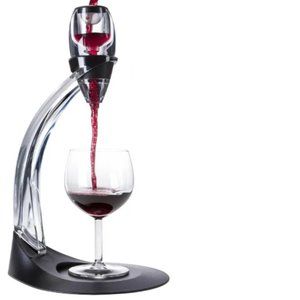 New Pacific YouYah Wine Aerator Set Clear with Metal Accents